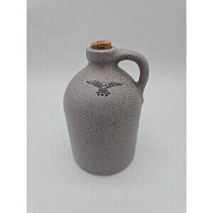 Vintage Harris Pottey Jug Eagle Stamp w/ Cork Grey Speckled